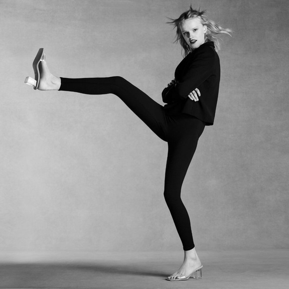 Zara VINYL MULES WITH METHACRYLATE ACRYLIC HEEL Size 9 / 40 - Picture 2 of 10